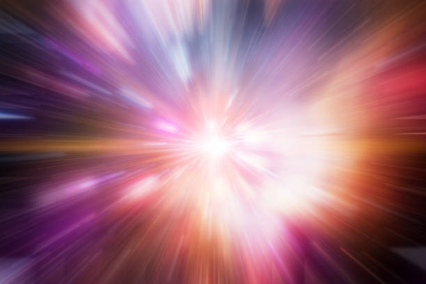 Colorful blur flare bright galaxy light warp moving forward effect abstract for background. vector art illustration