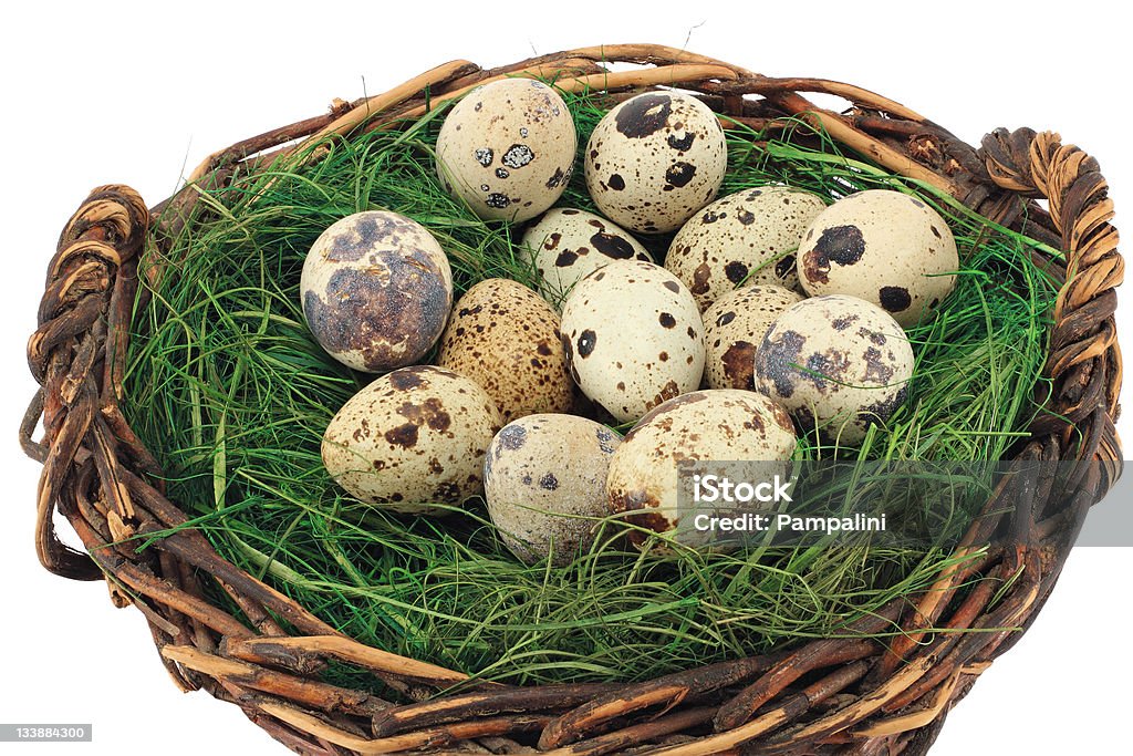 Quail eggs Some quail eggs in the nest form fresh grass. Animal Egg Stock Photo