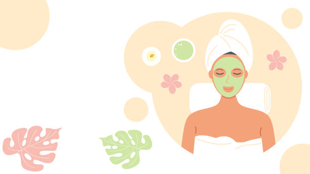 Woman in a spa salon vector art illustration