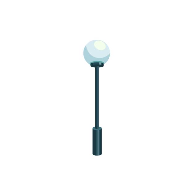 istock Flat cartoon street light,electric devices for artificial source of city lighting, vector illustration concept 1338844509