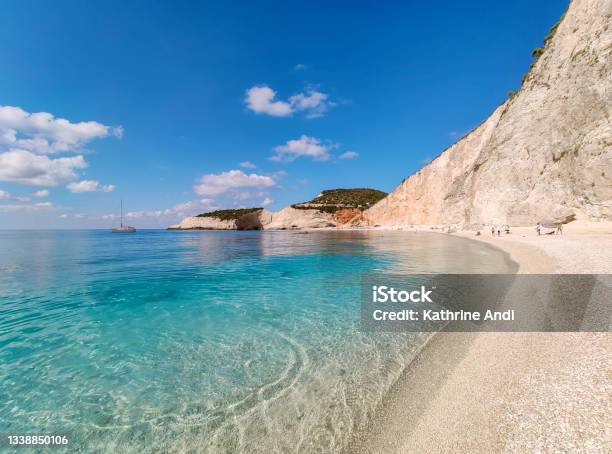Pebble Porto Katsiki Beach Lefkada Island Greece Stock Photo - Download Image Now - Lefkada Island, Porto Katsiki, Greece