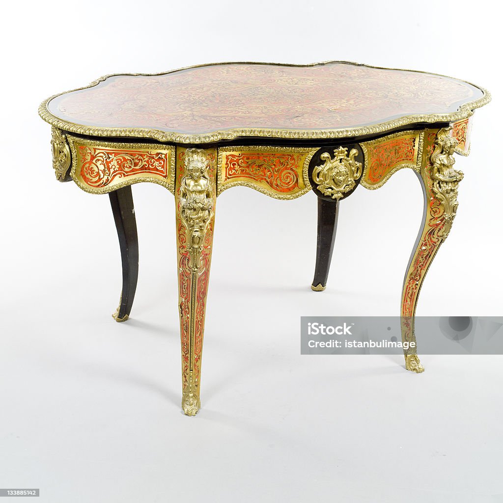 antique table antique table on white background Antique Stock Photo