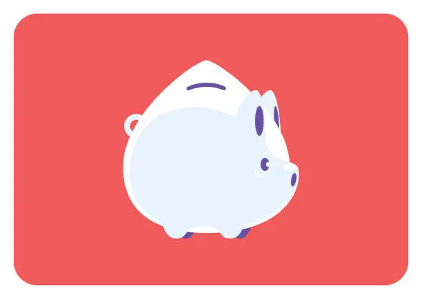 Vector illustration of piggy bank drop