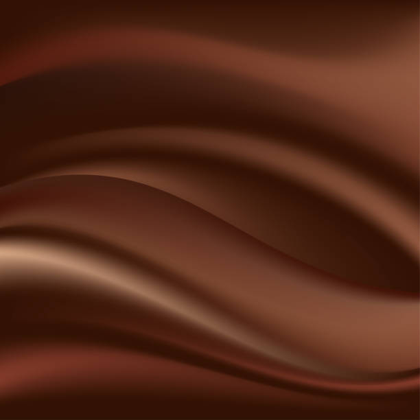 czekoladowa fala, abstrakcyjne tło. ilustracja wektorowa - brown silk satin backgrounds stock illustrations