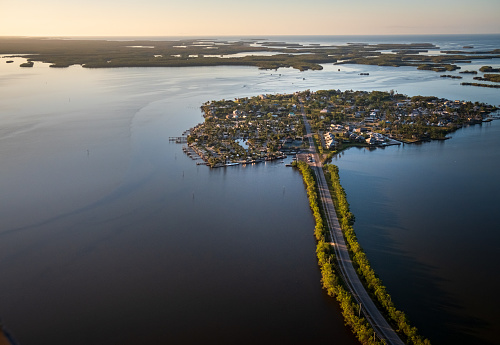 Views of Marco Island, Florida, from the air. 10,000 Islands, Chokoloskee.