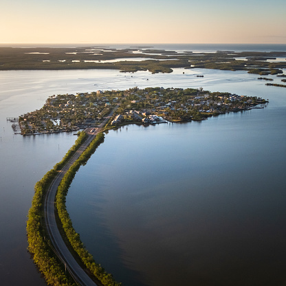Views of Marco Island, Florida, from the air. 10,000 Islands, Chokoloskee.