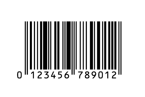 EAN-13 barcode isolated on white background. Vector illustration