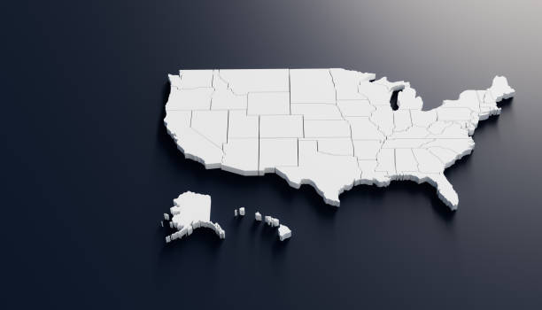 istock Map of USA with state borders . 3D Render Illustration 1338855478