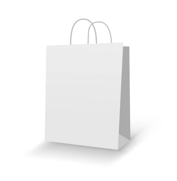 空白の白いバッグ - paper bag点のイラスト素材／クリップアート素材／マンガ素材／アイコン素材