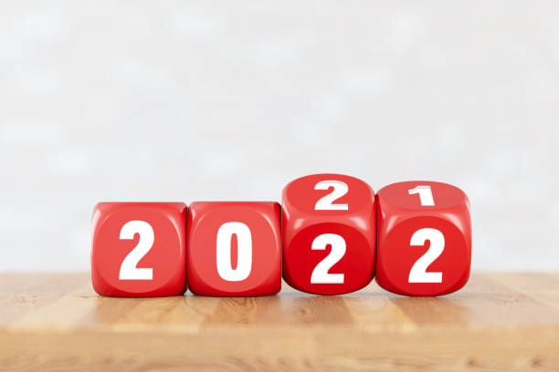 istock 2021 Dices Turns 2022. New Year Concept 1338858754
