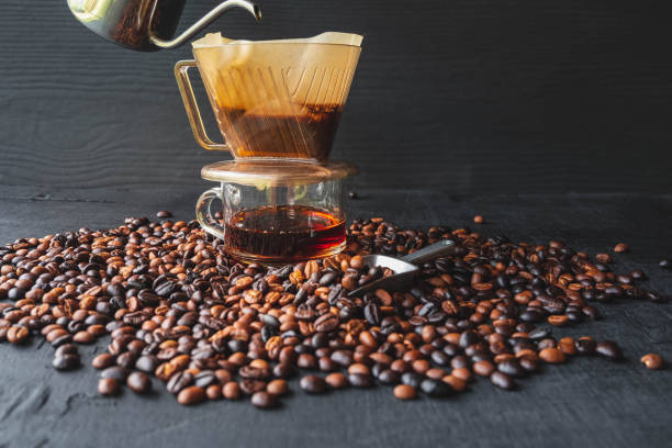 istock Barista brewing coffee method pour over drip coffee 1338871519