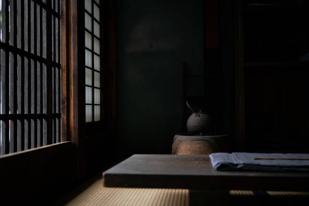 오래된 일본식 객실 - tetsubin teapot 뉴스 사진 이미지