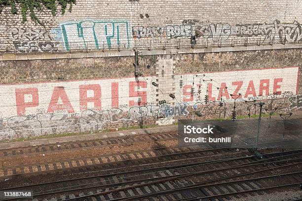 Paris Sign On The Approach To Gare St Lazare Stock Photo - Download Image Now - Capital Cities, City, City Life