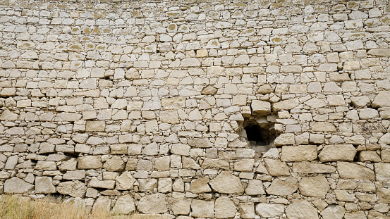 A weathered historical wall on the Acropolis