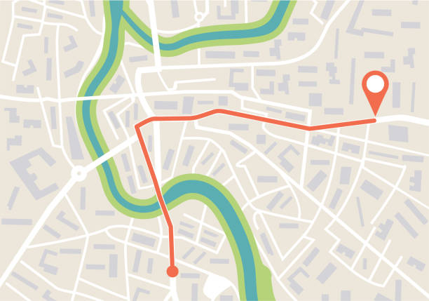 istock Map city with gps and geo route. Navigation for delivery. Path on street with location. App with map, road, town, park and river. Cartography of urban with tracking plan. Pin for journey. Vector 1338878257