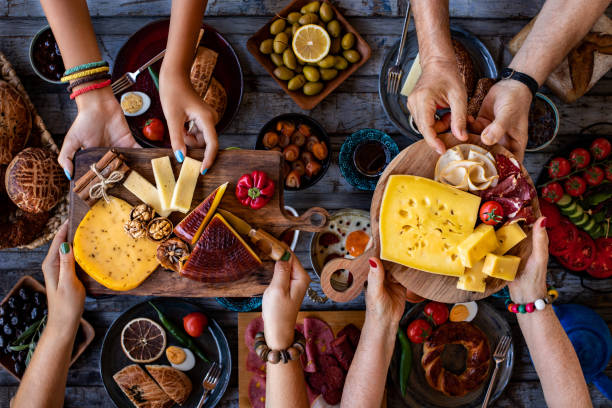 istock Breakfast table with many kinds of food. 1338880049