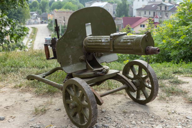 istock The ancient machine gun system of Old Maxim