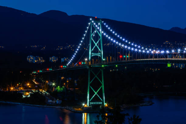 istock Lions Gate Bridge, Sunset and evening in Vancouver, Canada. 1338881643