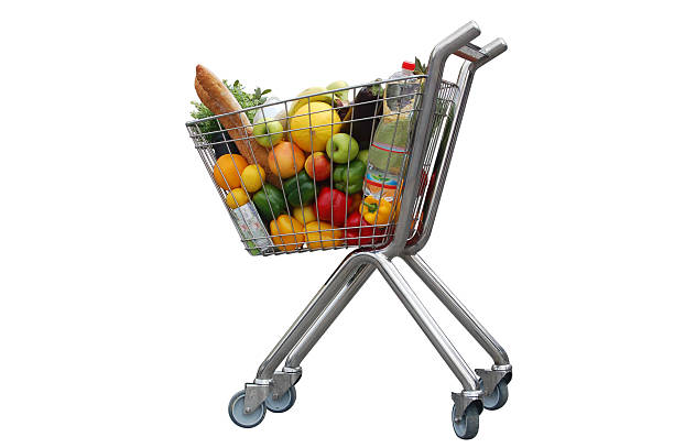 istock Shopping trolley isolated on white background 133888233