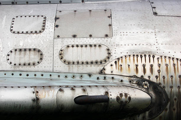 Close-up of rusty aircraft surface stock photo