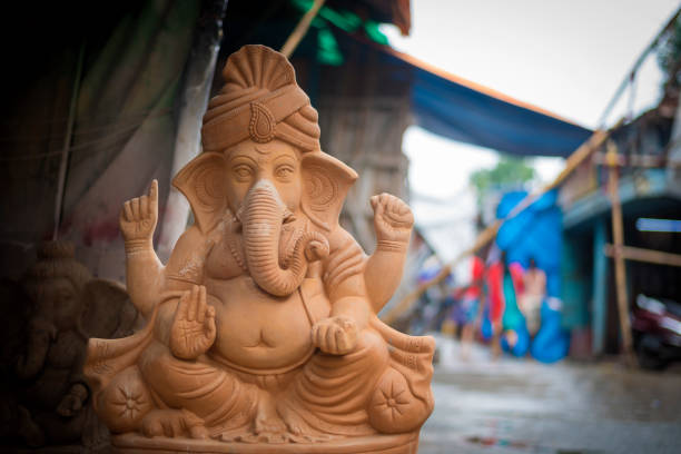 Ganesh Chaturthi Festival Background with Lord Ganesha Ganesh Chaturthi Festival Background with Lord Ganesha ganesh chaturthi photos stock pictures, royalty-free photos & images