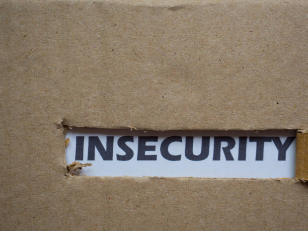 istock Insecurity, word on piece of torn cardboard, Social problematic concept 1338893309