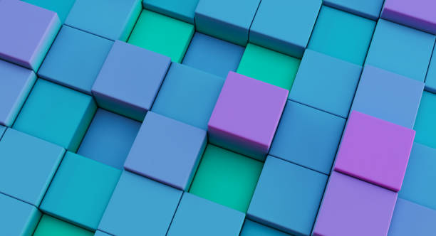 istock 3D render of colorful cubes abstract background. 1338898517