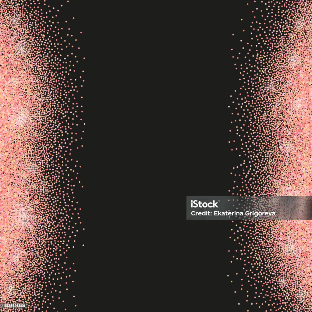 Black Background With Rose Gold Glitter Sparkles Stock Illustration