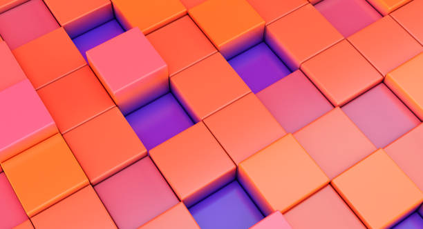 istock 3D render of colorful cubes abstract background. 1338899920