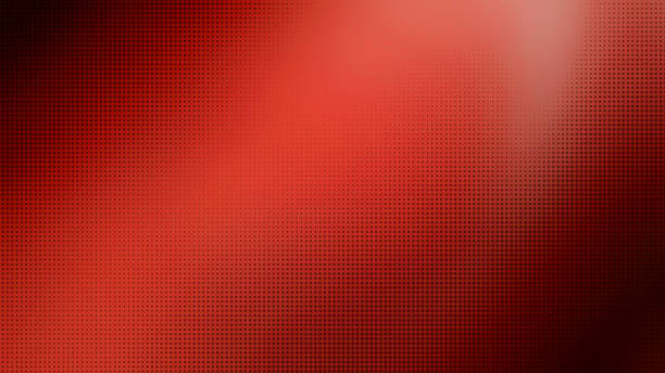 blurry red gradient background with halftone (dots) gradiation overlay use as creative concept.  pop art red halftone, comics background. black dots on red background.