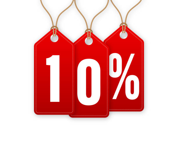 istock Discount Tag -10 percent off. Hangtags Sale. Vector illustration. 1338900270