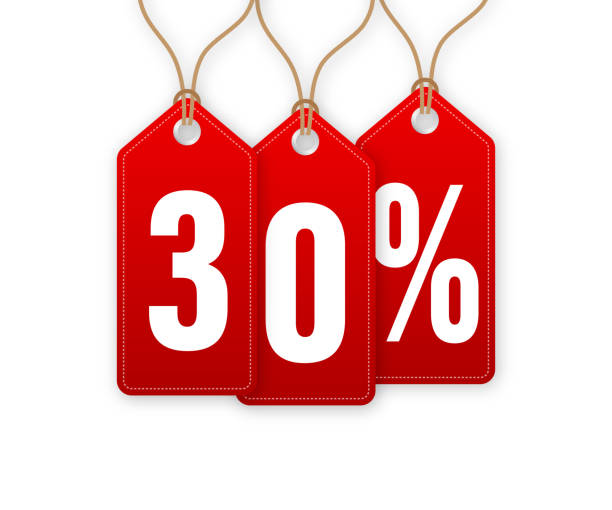 istock Discount Tag -30 percent off. Hangtags Sale. Vector illustration. 1338900272