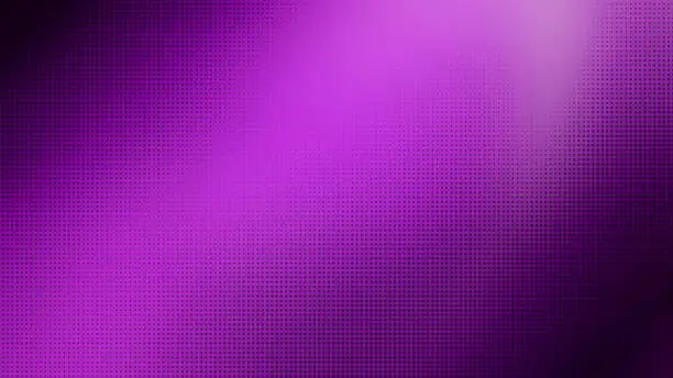 Photo of blurry gradient violet, purple, magenta background with halftone (dots) gradiation overlay use as creative concept.  pop art violet halftone, comics background. black dots on purple background.