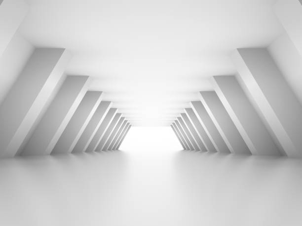 istock Abstract white tunnel perspective with glowing end 1338901572