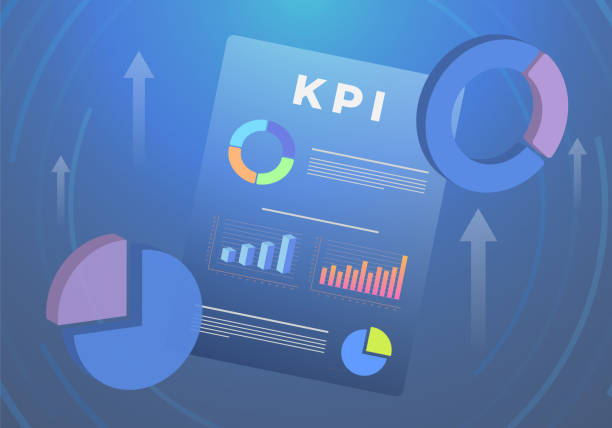 Key Performance Indicator - KPI Business concept illustration. Company management, growth indicators vector icon and infographic charts. BI Business Intelligence strategy with targets and metrics Key Performance Indicator - KPI Business concept. Company management, growth indicators icon and infographic charts. BI Business Intelligence strategy with targets and metrics. Vector illustration kpi-indicators stock illustrations
