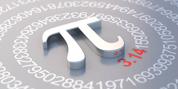Pi Greek alphabet letter, mathematical symbol and decimal sequence. Constant irrational number, Math and science concept, international PI day March 14. 3d illustration