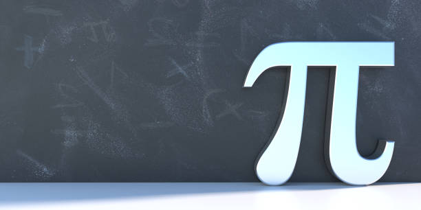 istock Pi, Greek letter, constant irrational number on school black board background, 3d illustration 1338916965