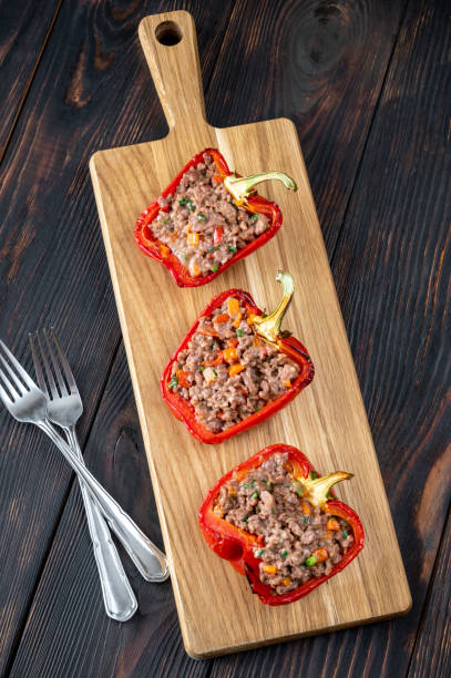 istock Stuffed peppers with mince meat 1338918281