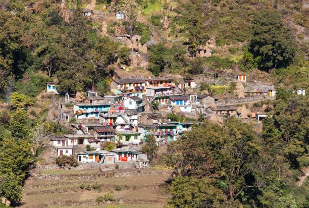 istock Terraced fields and village India Himalaya mountain 1338919232