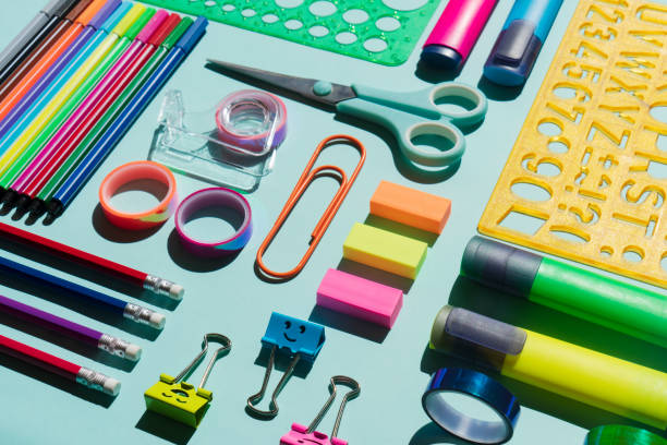 back to school - school supplies bildbanksfoton och bilder