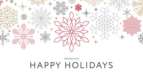 ilustraciones, imágenes clip art, dibujos animados e iconos de stock de fondo de copo de nieve navideño. invitación - holiday background