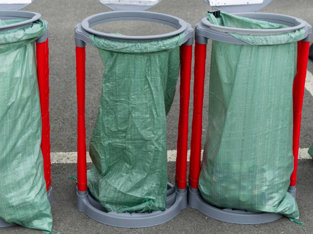 istock Waste baskets with removable bags. Baskets for separate waste collection. 1338923761