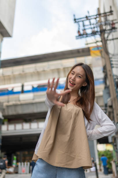istock Young asian lady on the street 1338929265