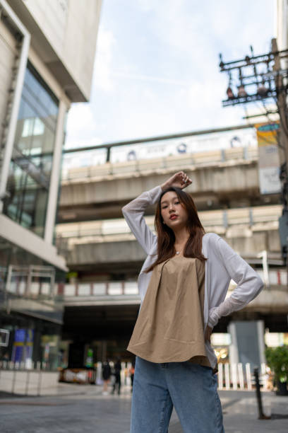 istock Young asian lady on the street 1338929356