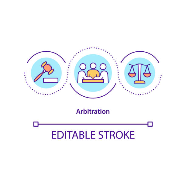 ilustrações, clipart, desenhos animados e ícones de ícone do conceito de arbitragem - mediation