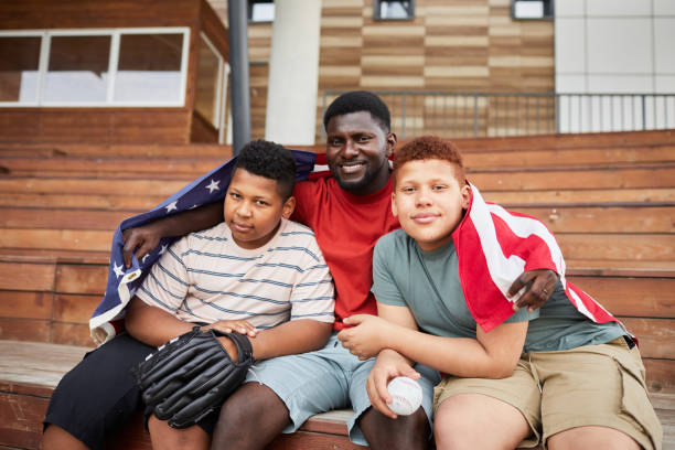 istock American Family On Stadium Bench 1338935567