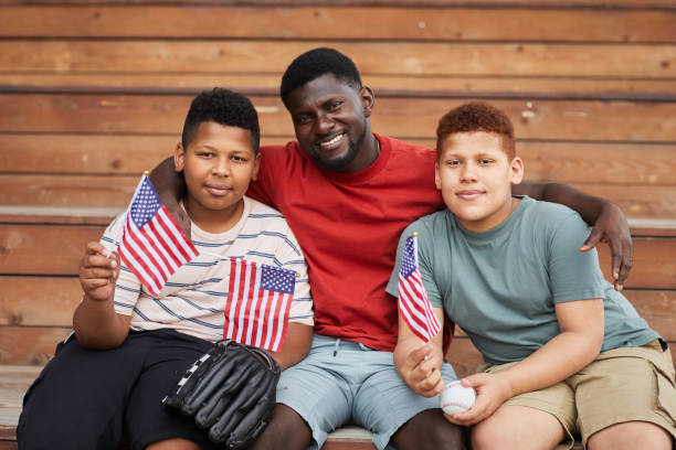 istock Cheerful Black Father With Sons 1338935650