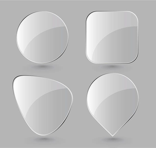 Glass buttons vector art illustration