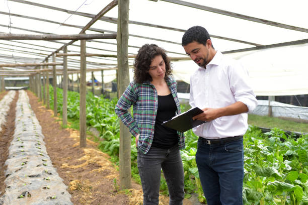 istock woman farmer with seller 1338938237