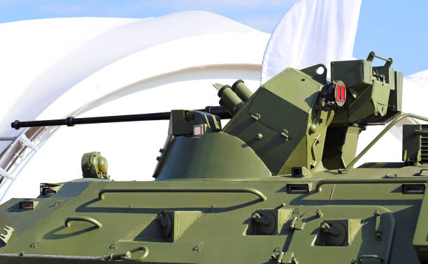 istock Automatic cannon and machine gun on the turret 1338939501